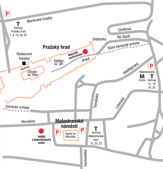 Pražské scény - mapa