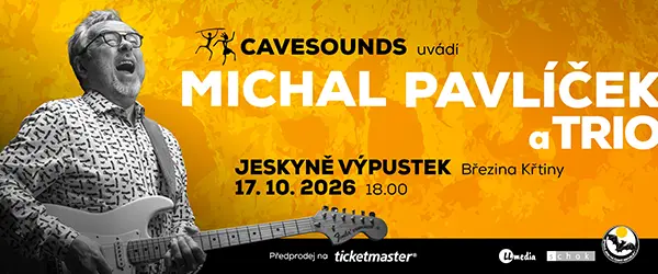 Michal Pavlíček a Trio, koncert v jeskyni Výpustek 17. října 2026