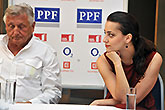  Jiří Menzel a Petra Horváthová, Tisková konference LSS 2014, foto: Dušan Prouza